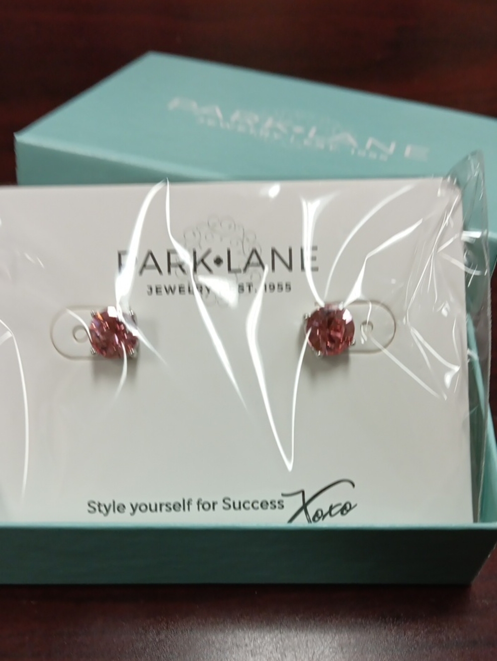 Park Lane Pink Crystal Stud Earrings